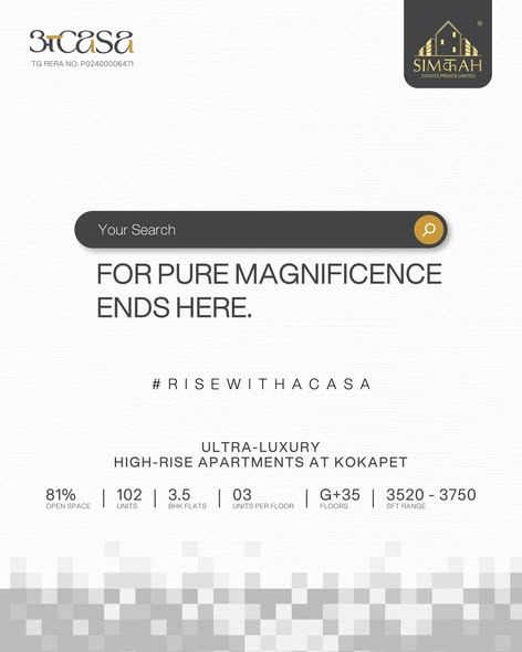 ultra luxury 3.5bhk apartments in kokapet|Simchah Acasa