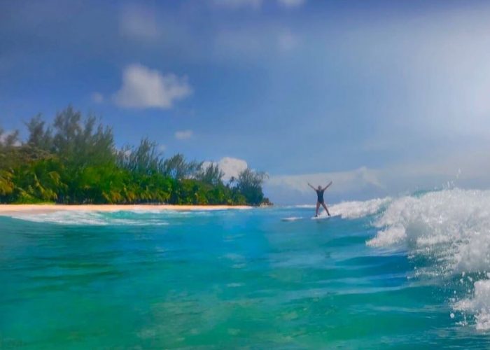 Longboard Surfing Barbados