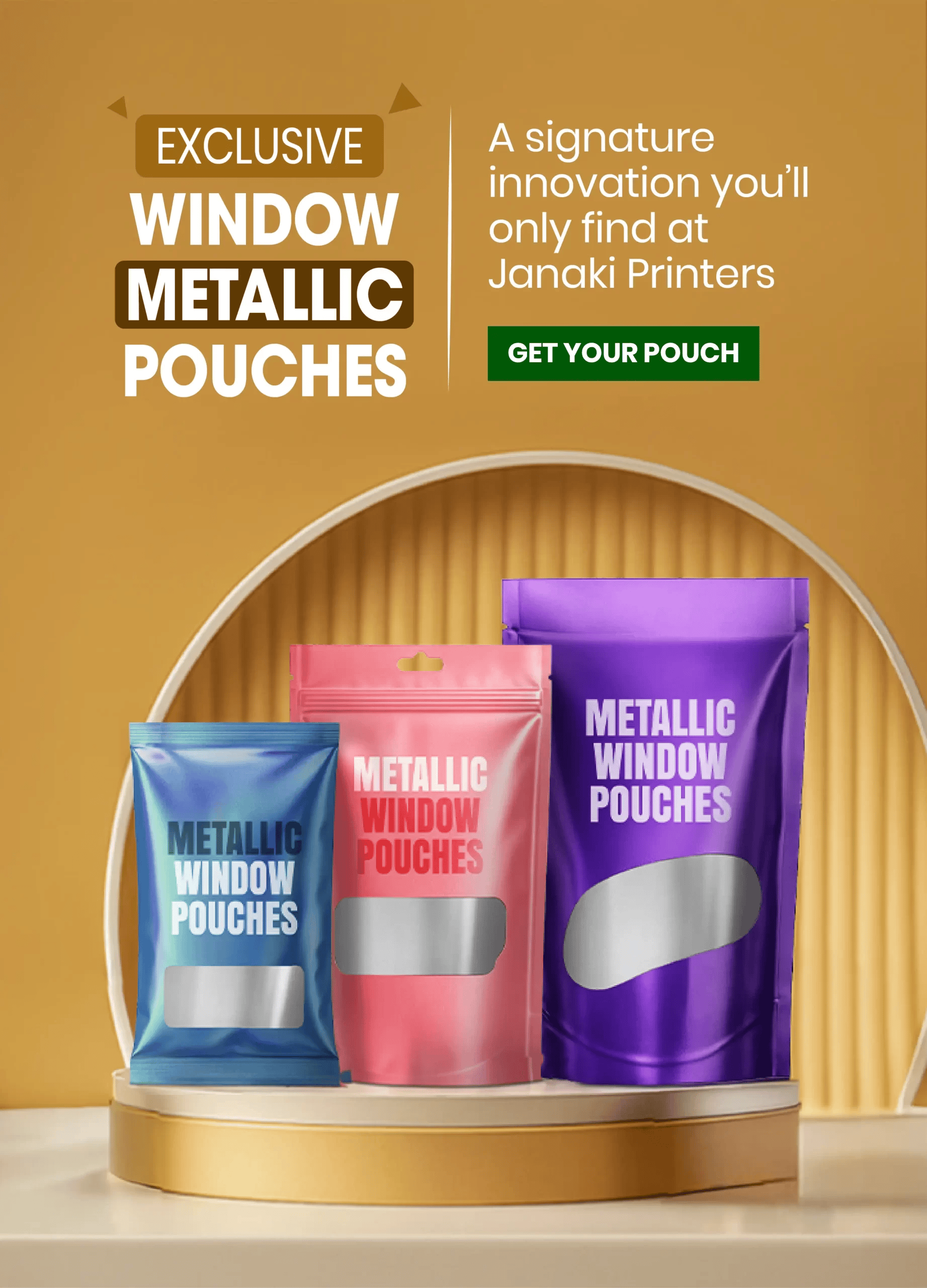 Metallic Window Pouch Manufacturer | Custom Stand-Up Pouch