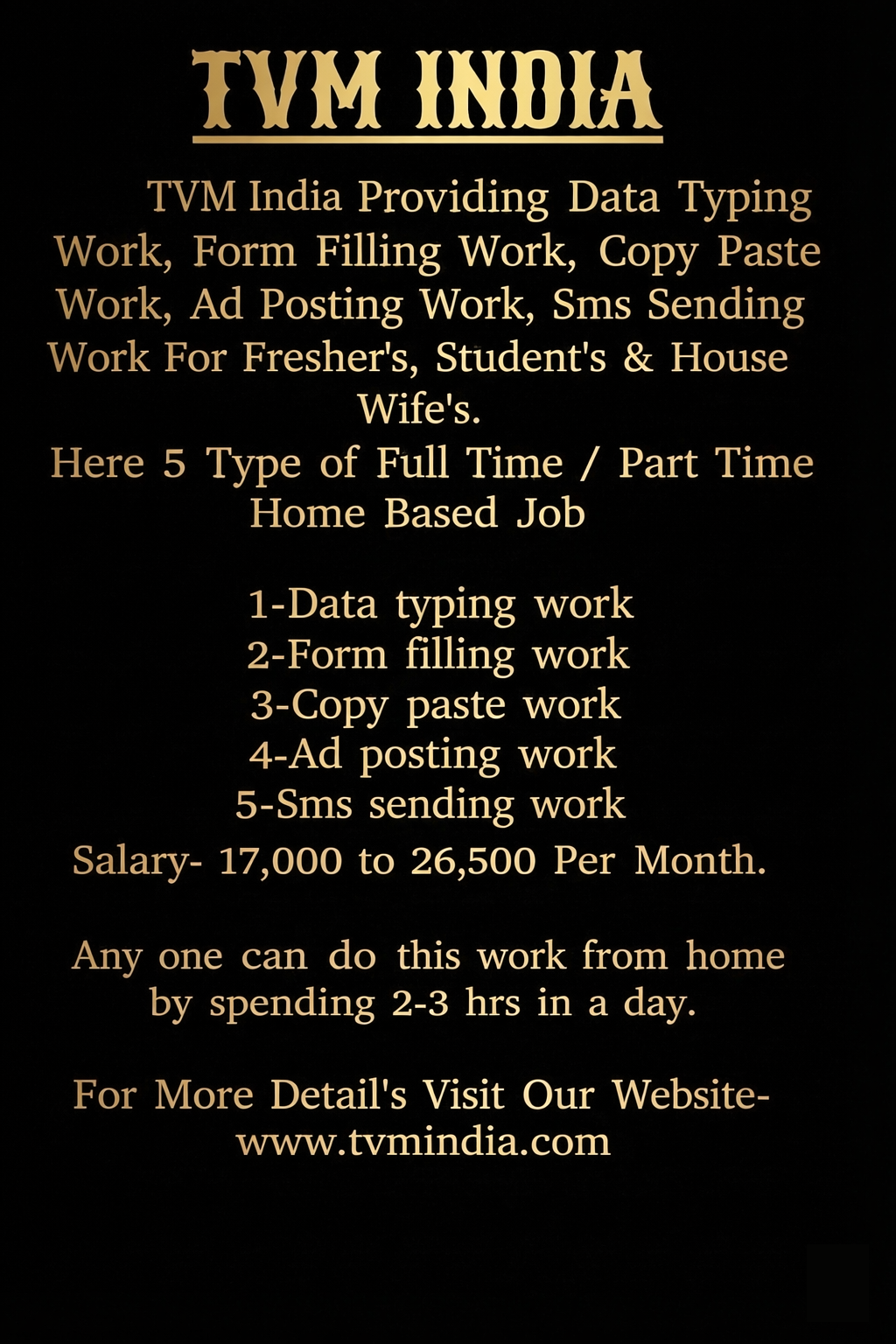Simple Typing Work From Home / Part Time Home Based Computer Job